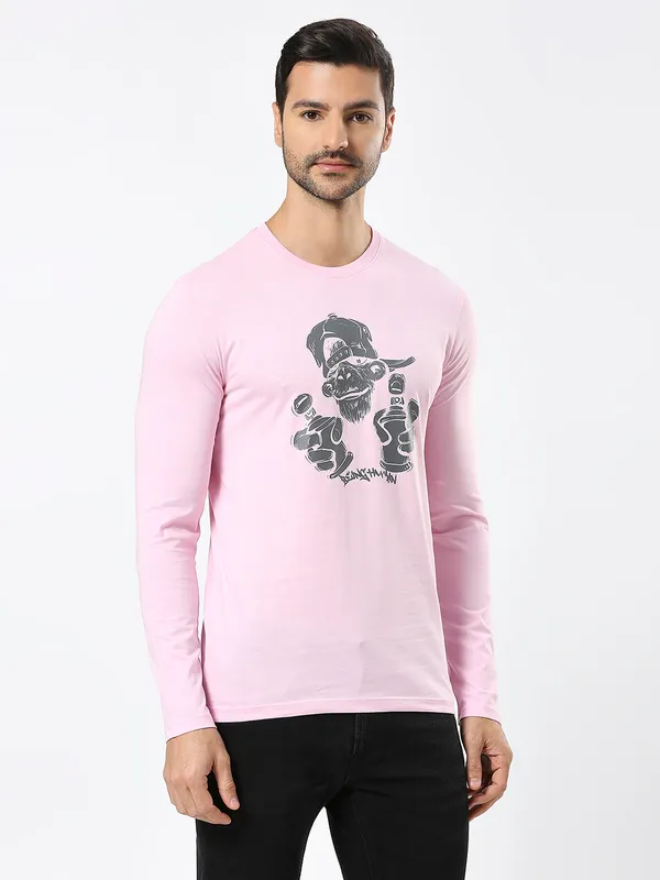 Being Human Clothing Men  T-Shirts-Light Pink