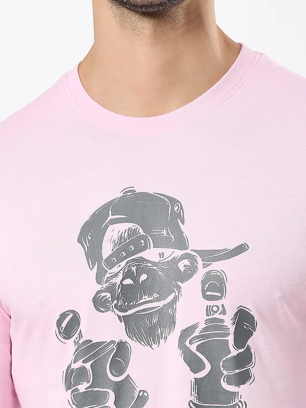 Being Human Clothing Men  T-Shirts-Light Pink