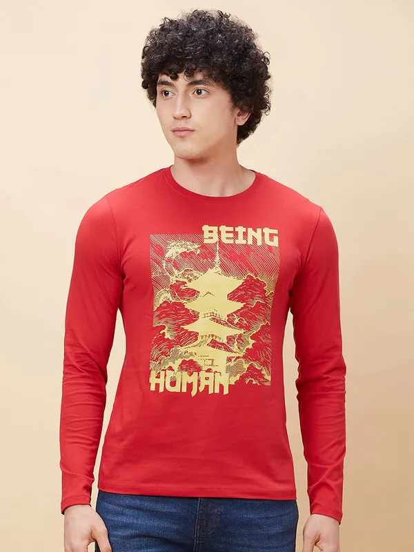 Being Human Men  T-Shirts-Blood Red