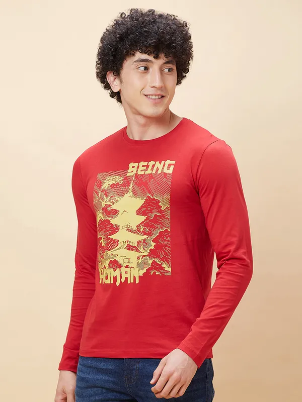 Being Human Men  T-Shirts-Blood Red