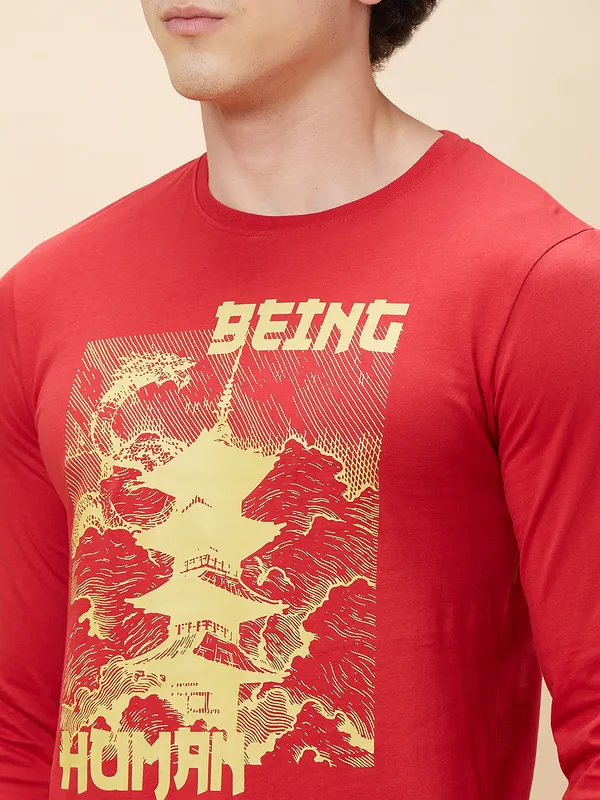 Being Human Men  T-Shirts-Blood Red