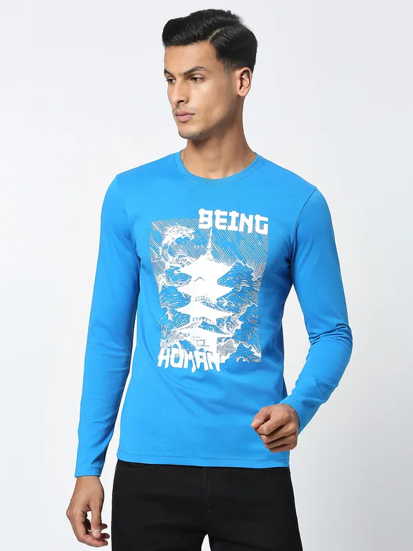 Being Human Men  T-Shirts-Blue