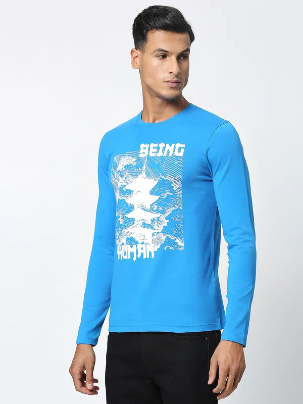 Being Human Men  T-Shirts-Blue