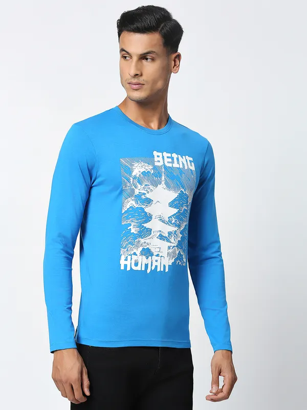 Being Human Men  T-Shirts-Blue