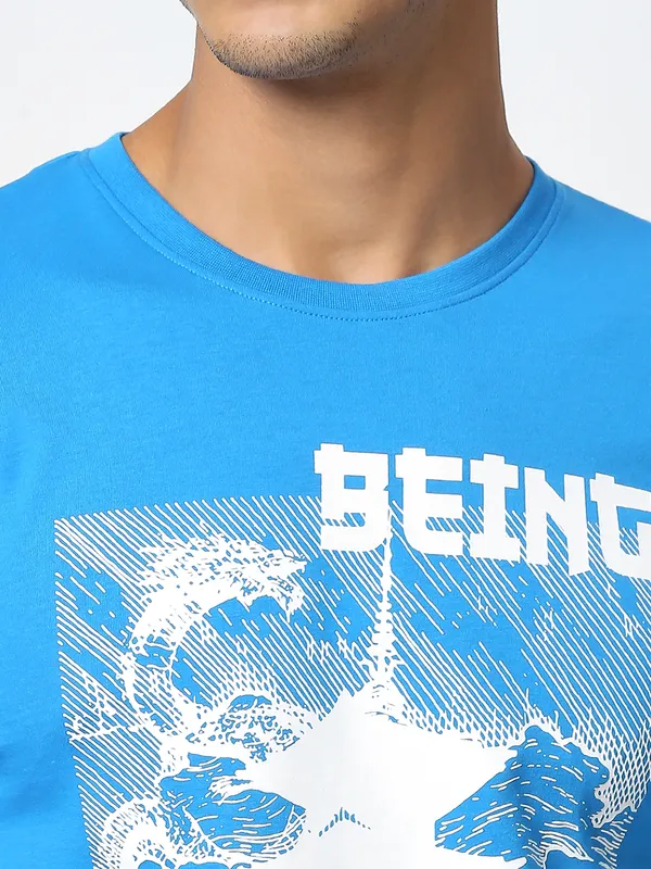 Being Human Men  T-Shirts-Blue