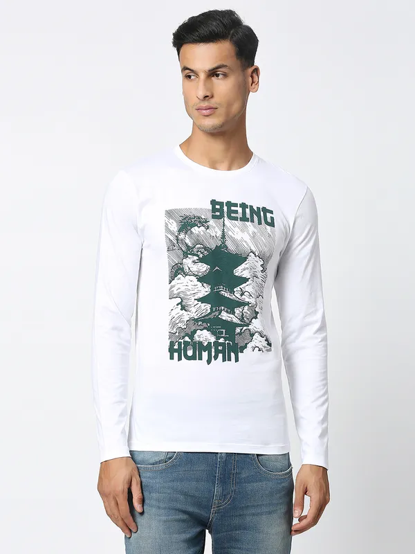 Being Human Men  T-Shirts-White