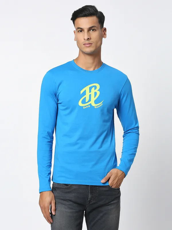 Being Human Clothing Men  T-Shirts-Blue