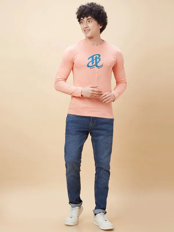 Being Human Clothing Men  T-Shirts-Coral
