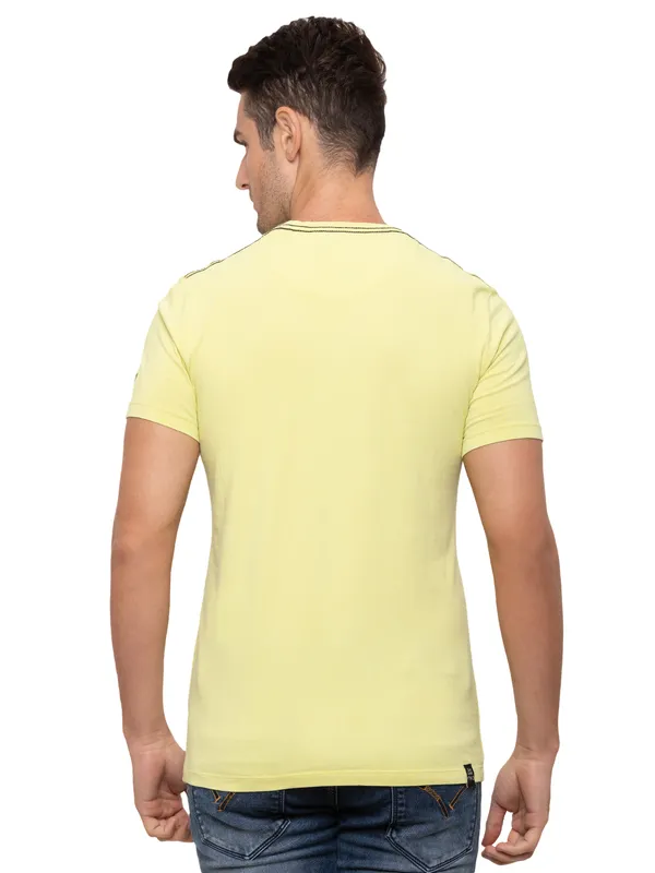 Being Human Clothing Men Regular Fit Crew Neck T-Shirts-Lime Yellow