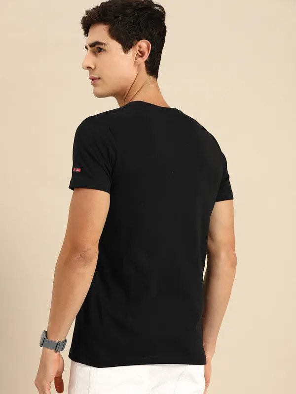 Being Human Clothing Men Regular Fit Crew Neck T-Shirts-Black