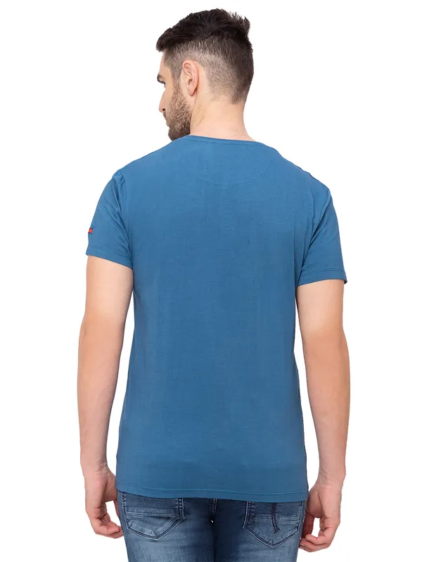 Being Human Clothing Men Regular Fit Crew Neck T-Shirts-Teal