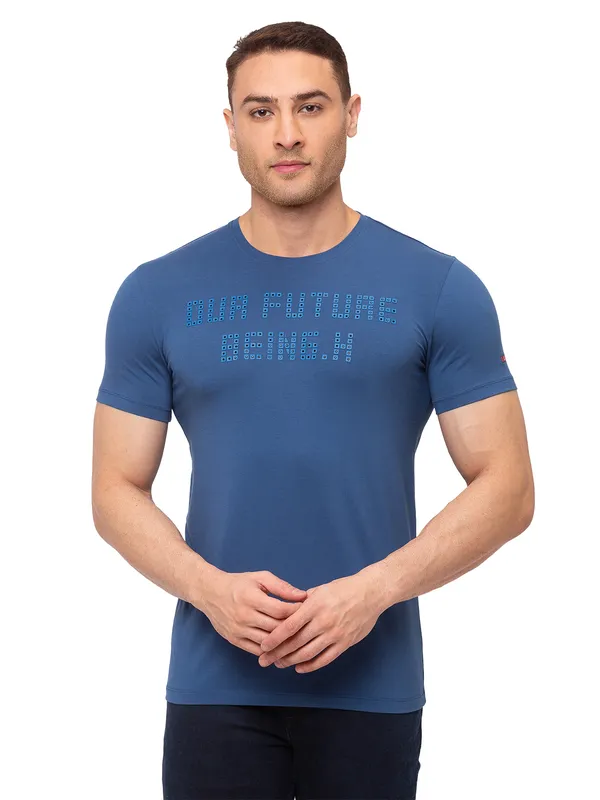 Being Human Clothing Men Regular Fit Crew Neck T-Shirts-Denim Blue