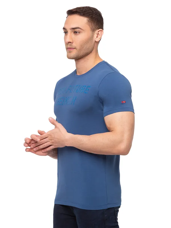 Being Human Clothing Men Regular Fit Crew Neck T-Shirts-Denim Blue