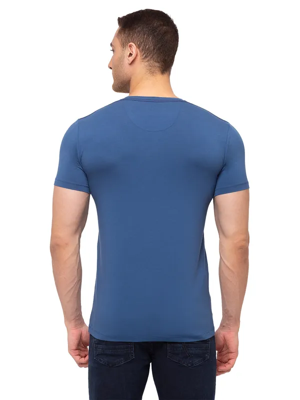 Being Human Clothing Men Regular Fit Crew Neck T-Shirts-Denim Blue