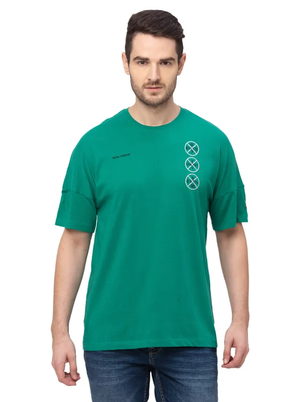 Being Human Clothing Men Regular Fit Crew Neck T-Shirts-Vivid Green
