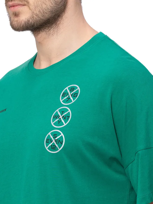 Being Human Clothing Men Regular Fit Crew Neck T-Shirts-Vivid Green