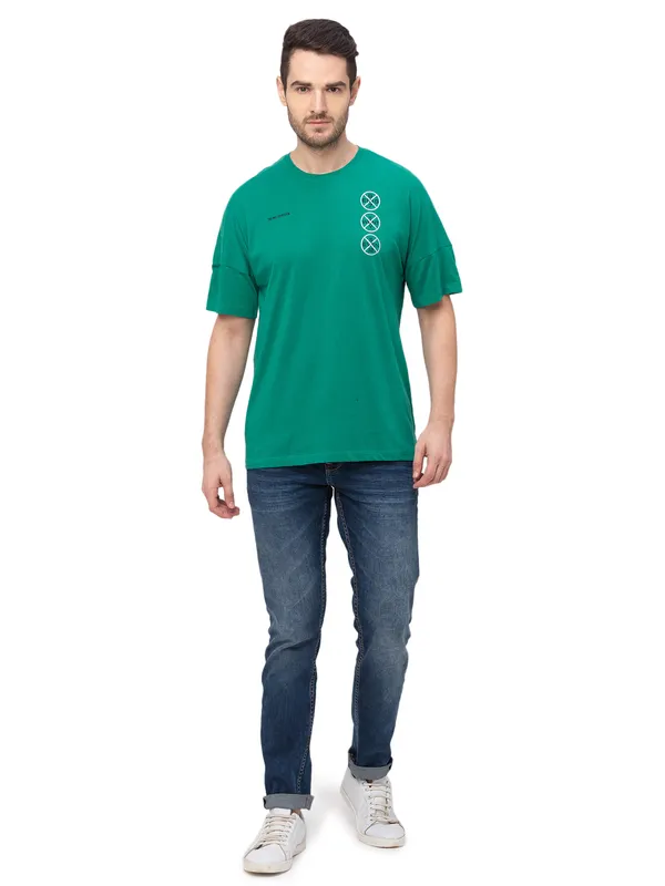 Being Human Clothing Men Regular Fit Crew Neck T-Shirts-Vivid Green