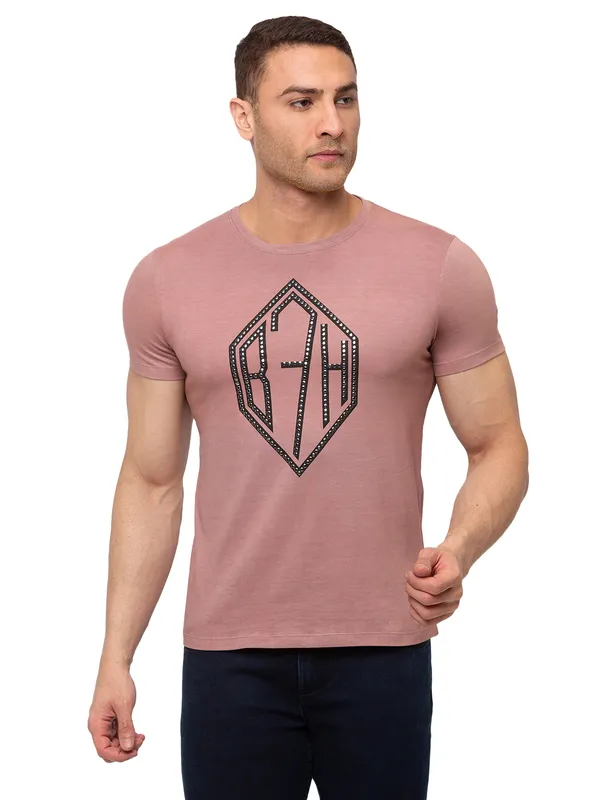 Being Human Clothing Men Regular Fit Crew Neck T-Shirts-Wine