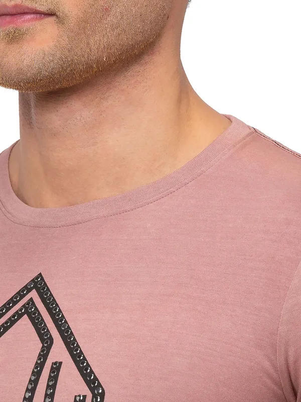 Being Human Clothing Men Regular Fit Crew Neck T-Shirts-Wine