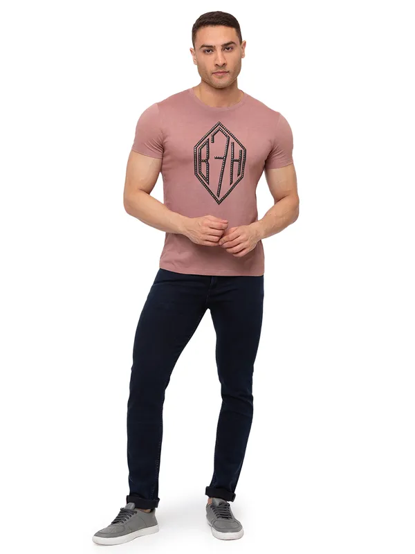 Being Human Clothing Men Regular Fit Crew Neck T-Shirts-Wine