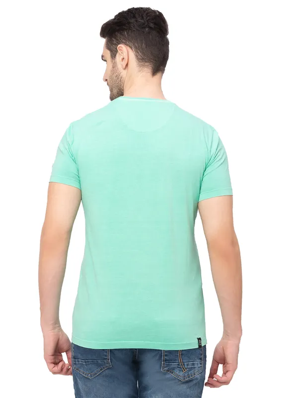 Being Human Clothing Men Regular Fit Crew Neck T-Shirts-Seafoam
