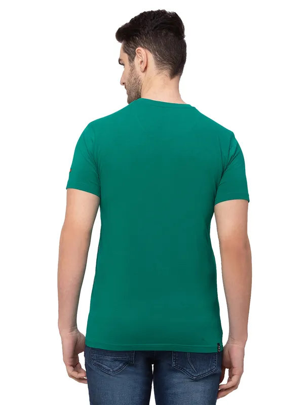 Being Human Regular Fit Men Crew Neck T-Shirts-Green