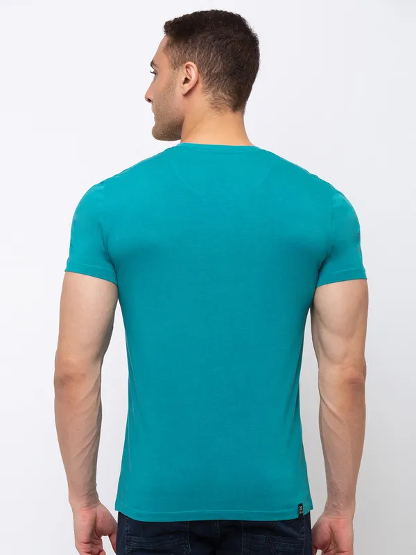 Being Human Clothing Men Regular Fit Crew Neck T-Shirts-Alpine Green