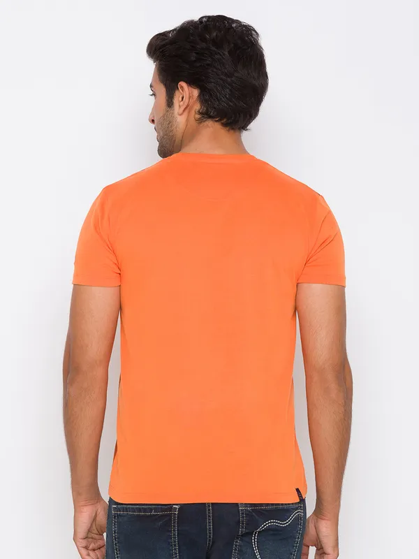 Being Human Regular Fit Men Crew Neck T-Shirts-Orange