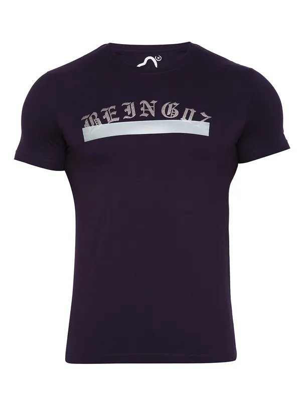 Being Human Regular Fit Men Crew Neck T-Shirts-Navy