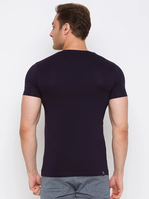 Being Human Regular Fit Men Crew Neck T-Shirts-Navy