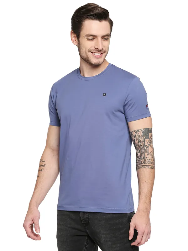Being Human Slim Fit Men Crew Neck T-Shirts-Blue