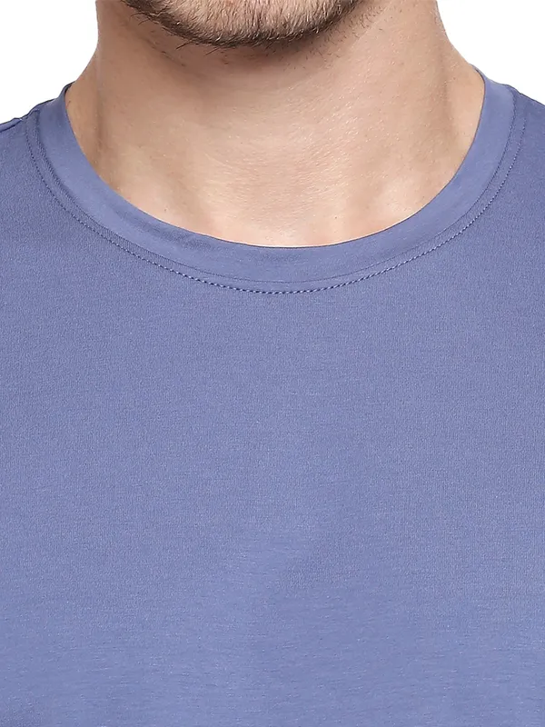 Being Human Slim Fit Men Crew Neck T-Shirts-Blue