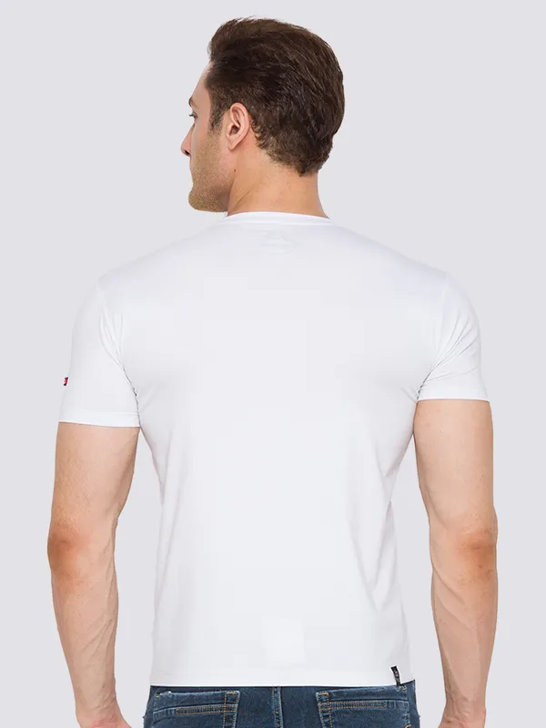 Being Human Clothing Men Slim Fit Crew Neck T-Shirts-White