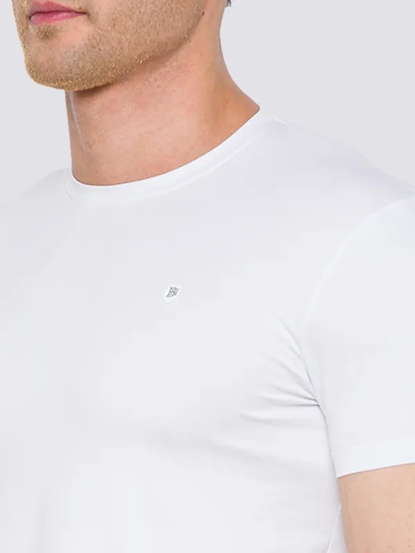 Being Human Clothing Men Slim Fit Crew Neck T-Shirts-White