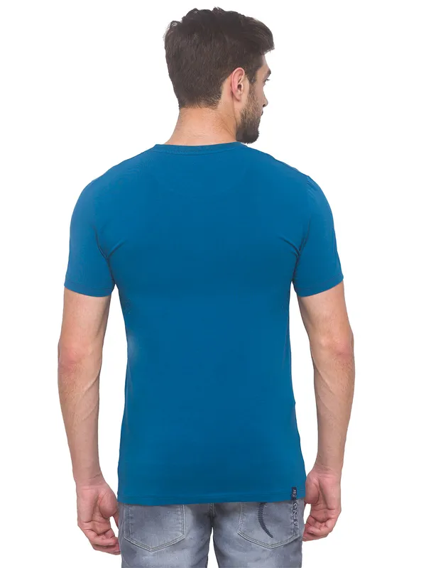 Being Human Clothing Men Slim Fit Crew Neck T-Shirts-Marine Blue
