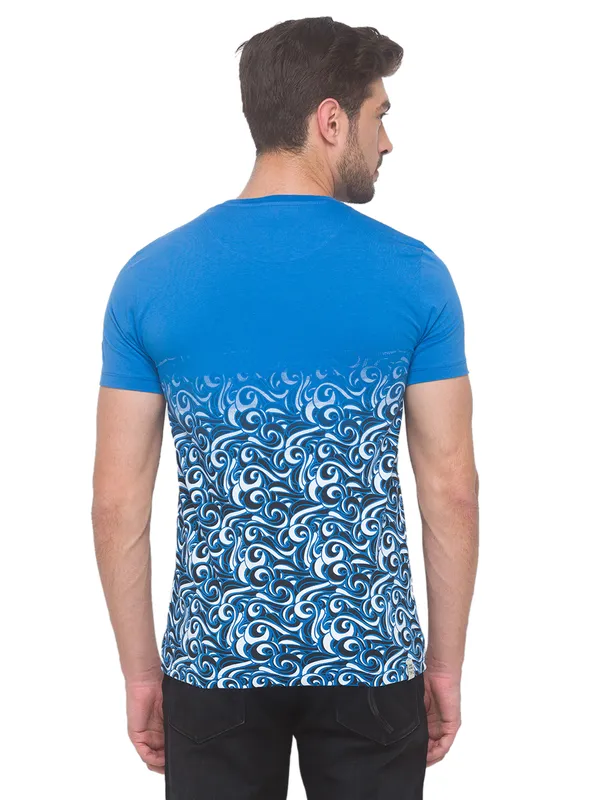 Being Human Slim Fit Men Crew Neck T-Shirts-Blue