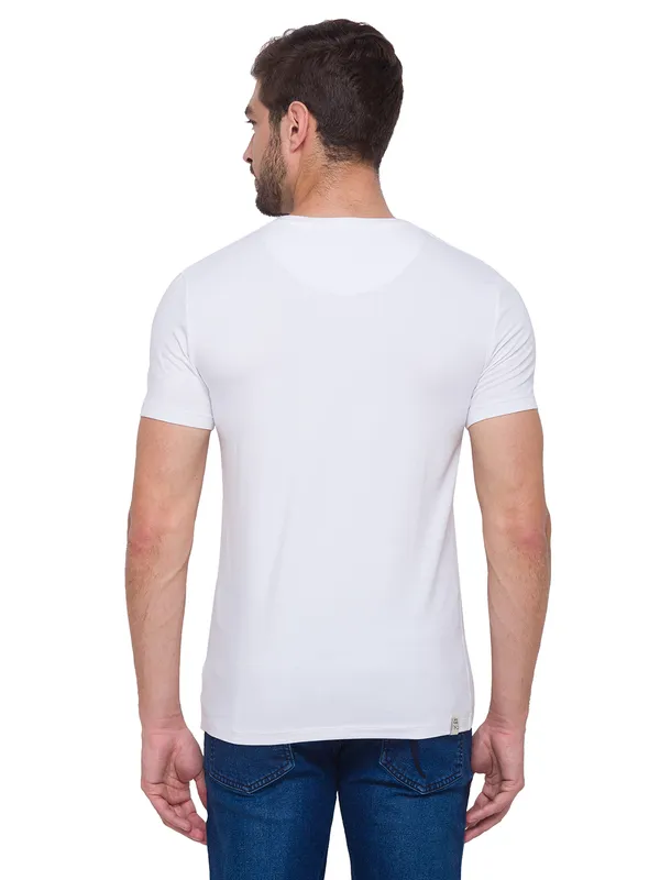 Being Human Clothing Men Slim Fit Crew Neck T-Shirts-White