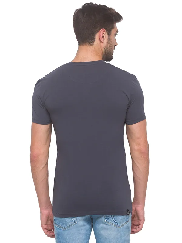 Being Human Slim Fit Men Crew Neck T-Shirts-Black
