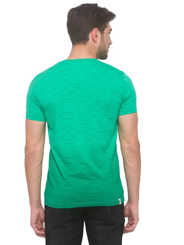 Being Human Slim Fit Men Crew Neck T-Shirts-Ming Green