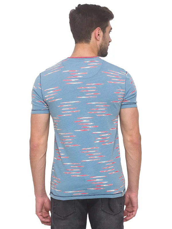 Being Human Clothing Men Slim Fit Crew Neck T-Shirts-Light Indigo