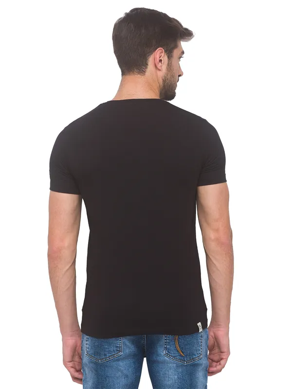 Being Human Clothing Men Regular Fit Crew Neck T-Shirts-Black