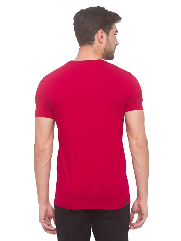 Being Human Regular Fit Men Crew Neck T-Shirts-Red