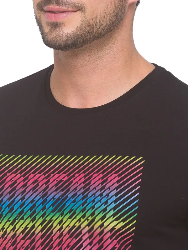 Being Human Regular Fit Men Crew Neck T-Shirts-Black