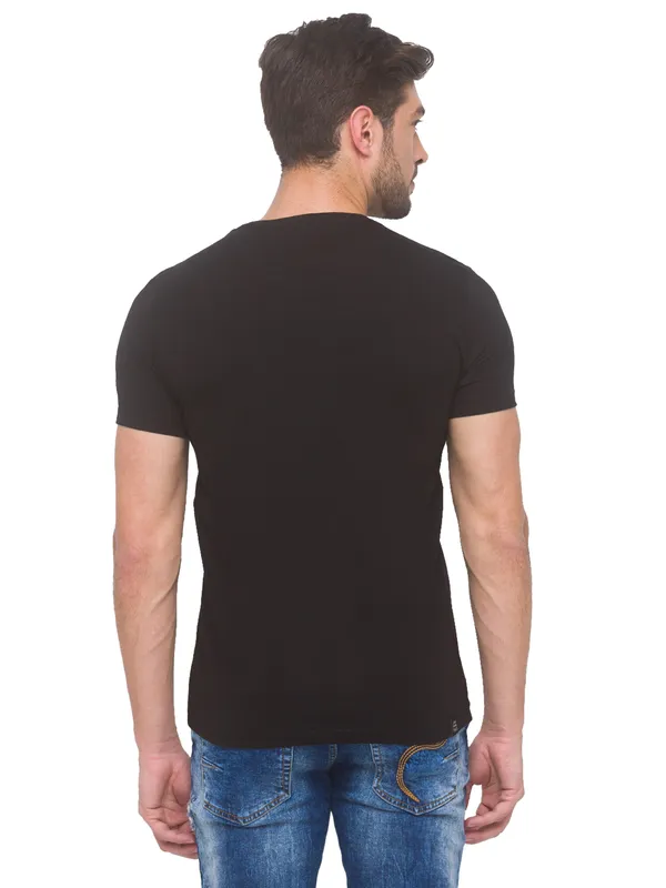 Being Human Regular Fit Men Crew Neck T-Shirts-Black