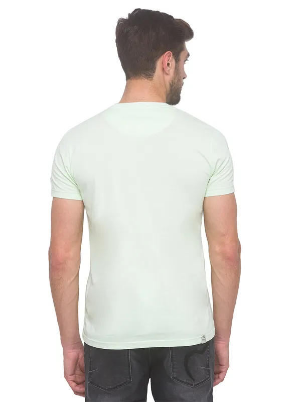 Being Human Slim Fit Men Crew Neck T-Shirts-Avocado