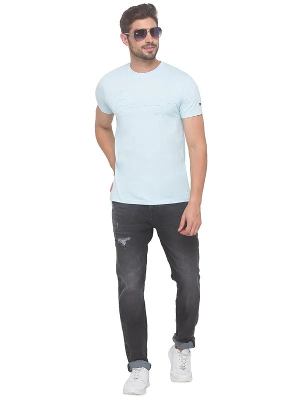 Being Human Slim Fit Men Crew Neck T-Shirts-Caribe