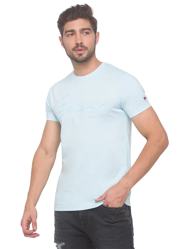 Being Human Slim Fit Men Crew Neck T-Shirts-Caribe