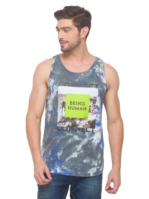 Being Human Regular Fit Men Crew Neck T-Shirts-Charcaol