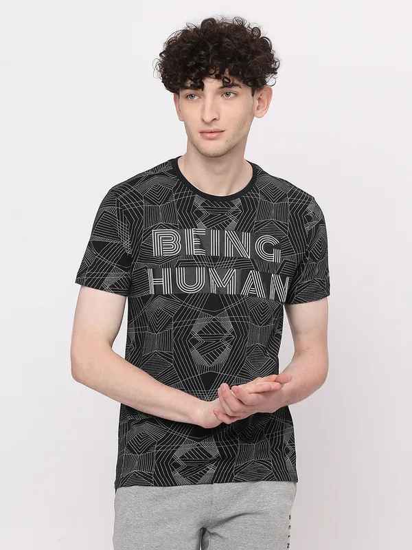 Being Human Men Regular T-Shirts-Black