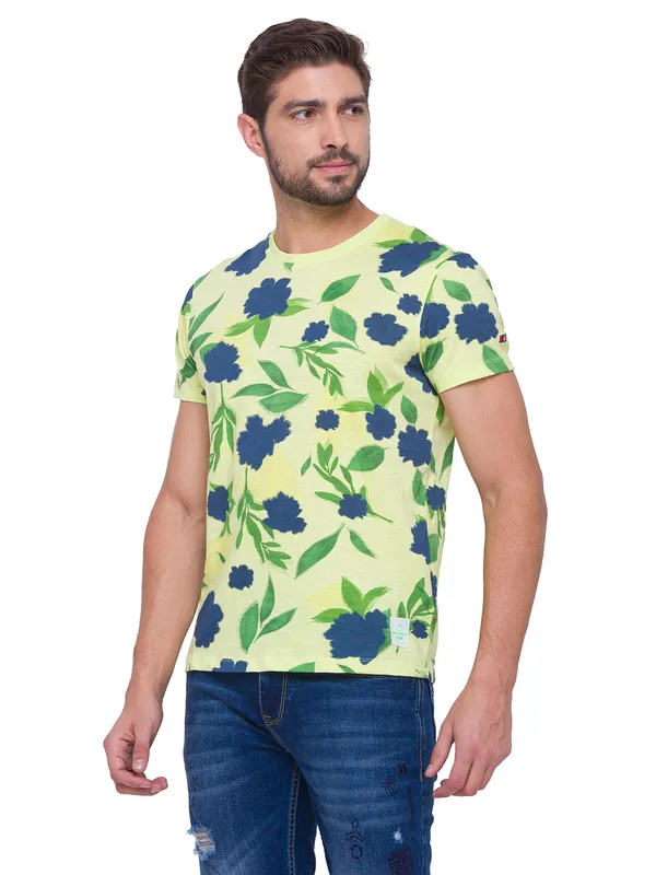 Being Human Clothing Men Regular Fit Crew Neck T-Shirts-Wax Yellow